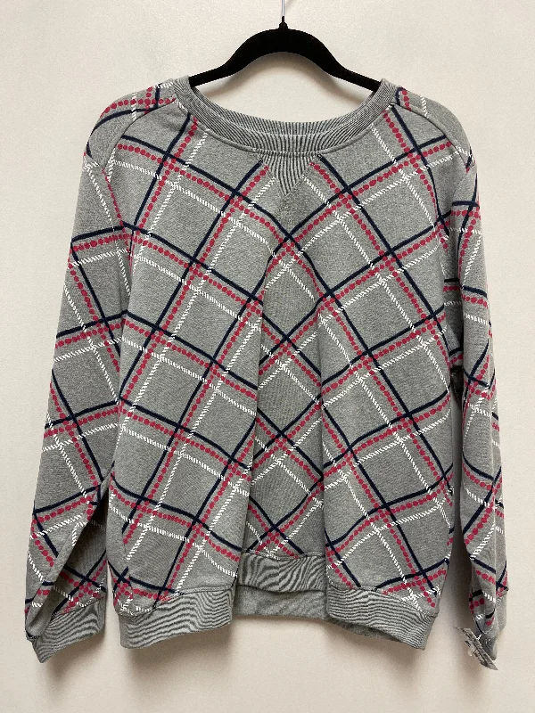 Sweatshirt Crewneck By Karen Scott In Grey, Size: L