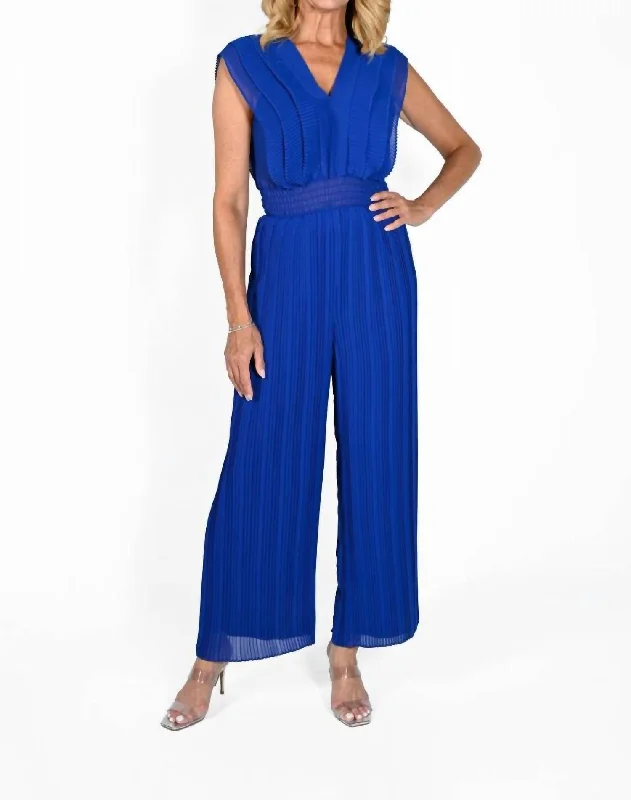 Woven Jumpsuit In Royal Blue