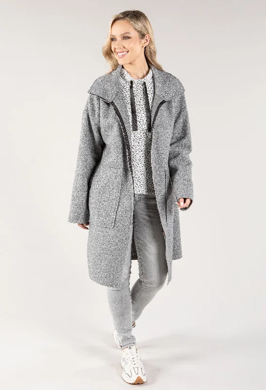 Soft Boucle Zip Up Coatigan