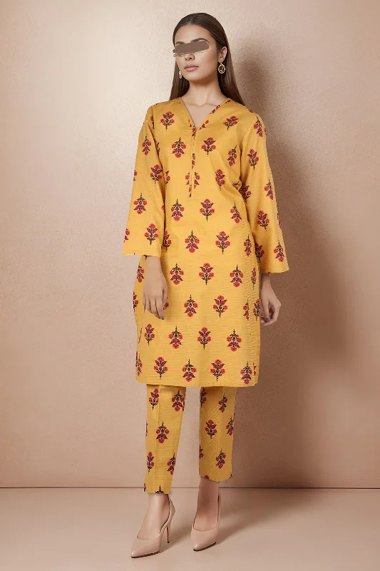 Printed Cotton Dobby Stitched 2 Piece (Shirt/Trouser)