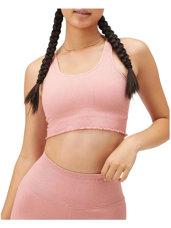 Womens Ribbed Racerback Crop Top