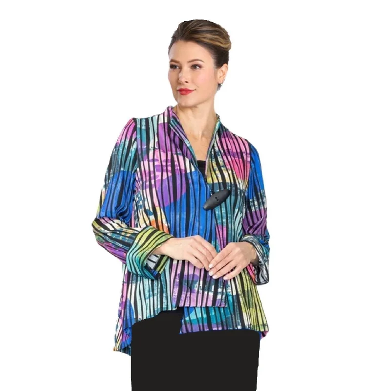 IC Collection "It Pops" Multicolor One-Button Jacquard Jacket - 6970J