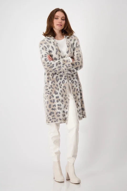 Longline Leopard Print Cardigan