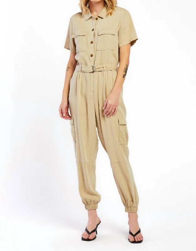 Soluna Utility Jumpsuit In Khaki