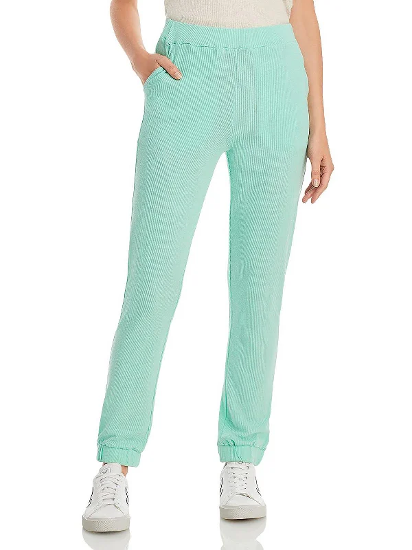 Womens Waffle Knit Sweatpants Jogger Pants