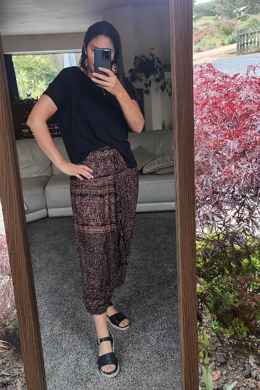 Aladdin Pants/Jumpsuit - Black Mandala