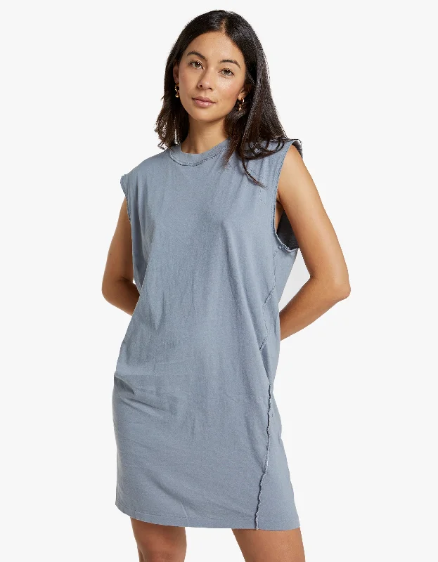 Slouch Reverse Tank Dress - Dove Grey