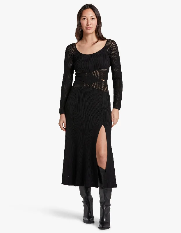 Tilt Knit Dress - Black