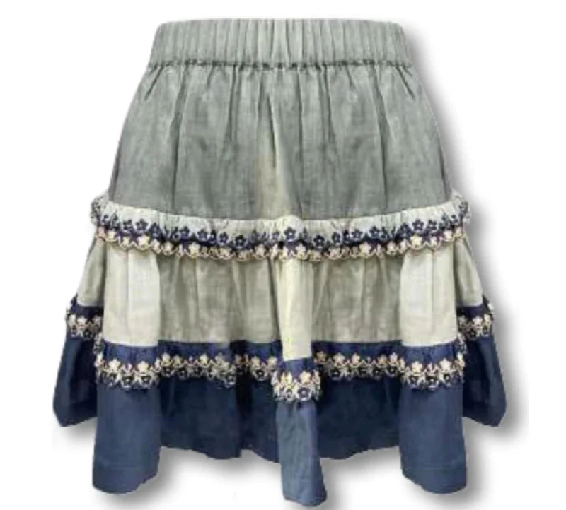 Albany Tiered Skirt In Multi