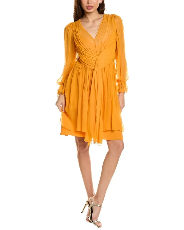 Alberta Ferretti Silk Chiffon Mini Dress