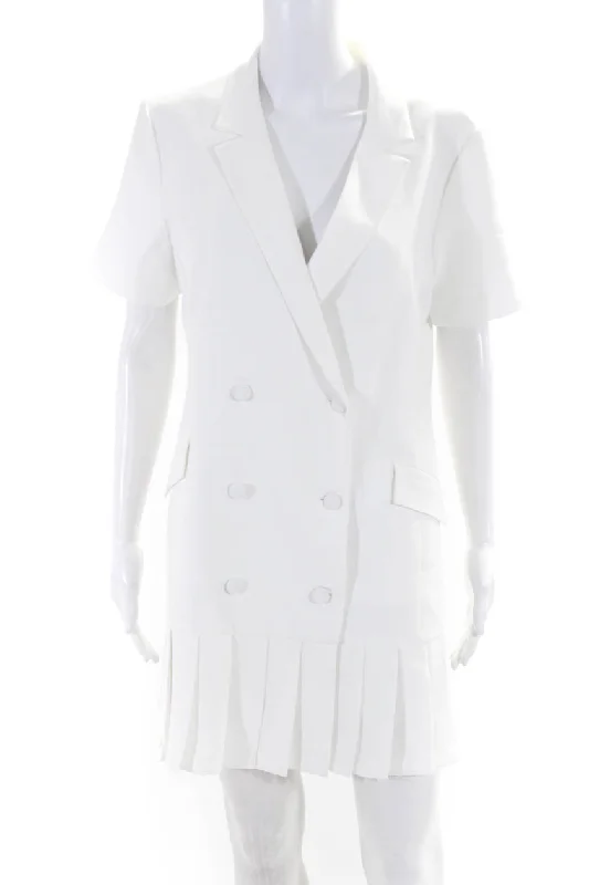 Amanda Uprichard Womens Mesha Short Sleeve Mini Blazer Dress White