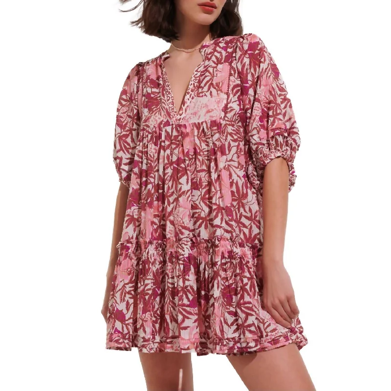 Aria Mini Dress In Pink Orchid