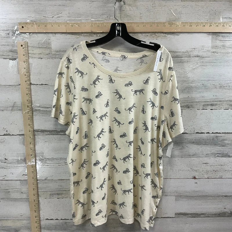 Cream Top Short Sleeve Lane Bryant, Size 3x