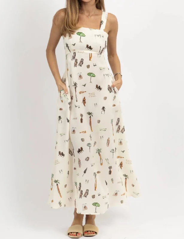 Destination Backless Maxi Dress In Ivory