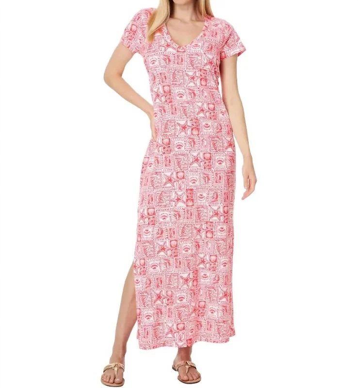 Etta Maxi Dress In Mizner Red Seaside Harbour