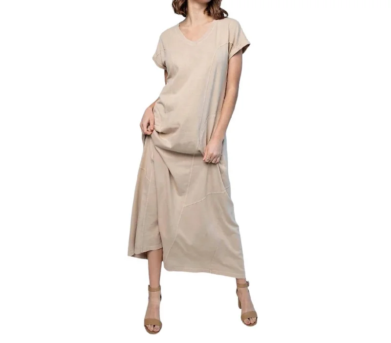 Felicia Maxi Dress In Taupe