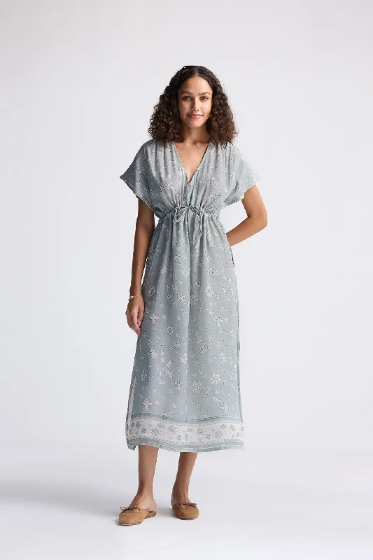 Gathered Maxi Dress in Sage Green