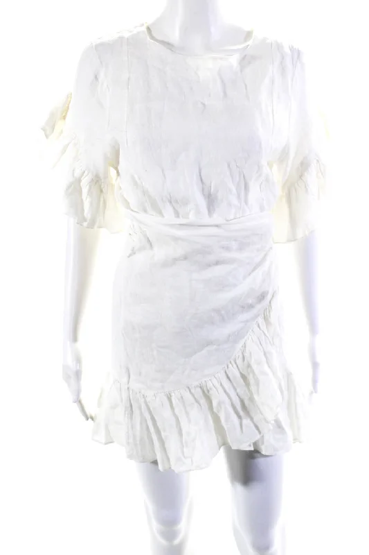 Isabel Marant Etoile Women's Short Sleeves Tiered Mini Dress White