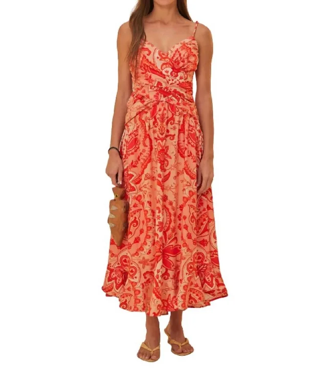 Jaipur Crossover Maxi Dress In Red