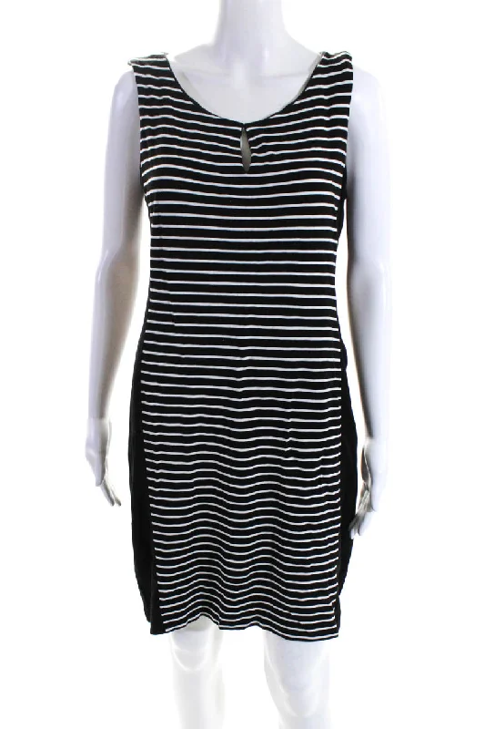 Lafayette 148 New York Women's Scoop Neck A-Line Mini Dress Stripe