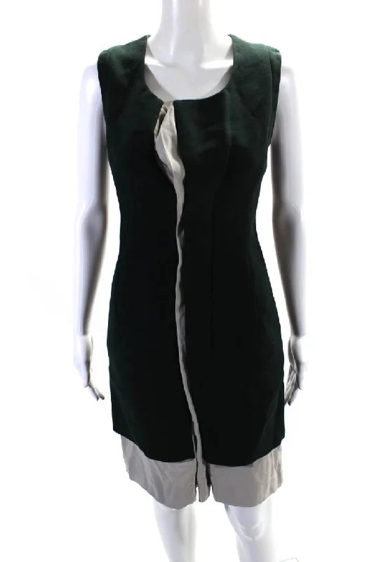 Marni Women's Scoop Neck Sleeveless Color Block A-Line Mini Dress