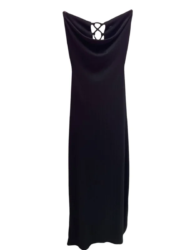 Maxi Tie Back Dress In Black