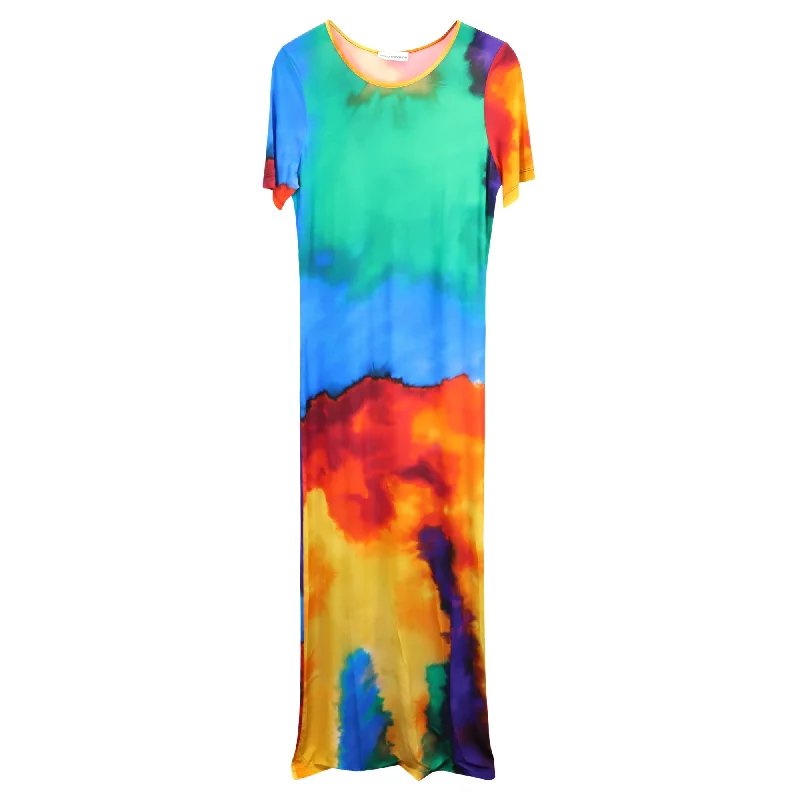 Paco Rabanne Tie-Dyed Maxi Dress in Multicolor in Cupro