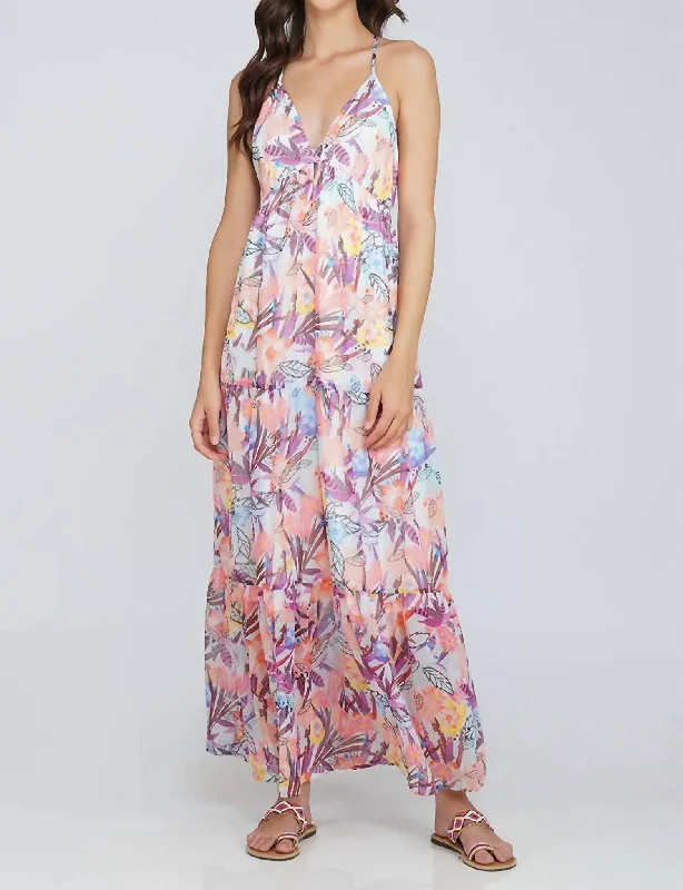 Passion Flower Maxi Dress In Multi