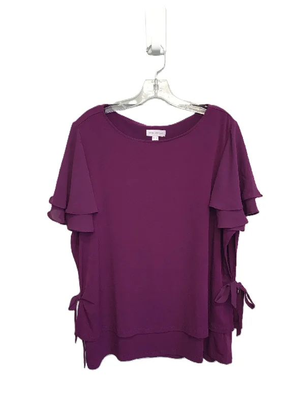 Purple Top Short Sleeve By Susan Graver, Size: Xl