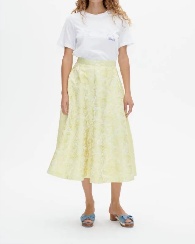 Saya Skirt In Yellow Rose Jacquard