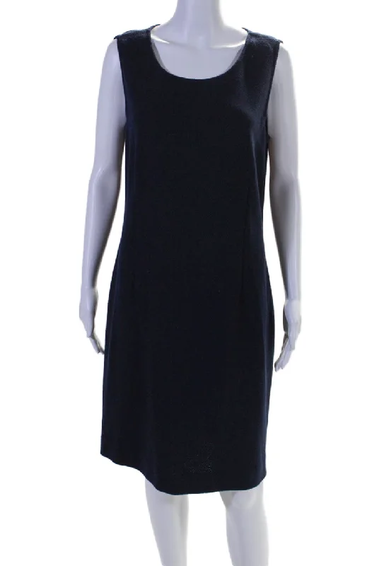 St. John Caviar Women's Scoop Neck Sleeveless A-Line Mini Dress Blue