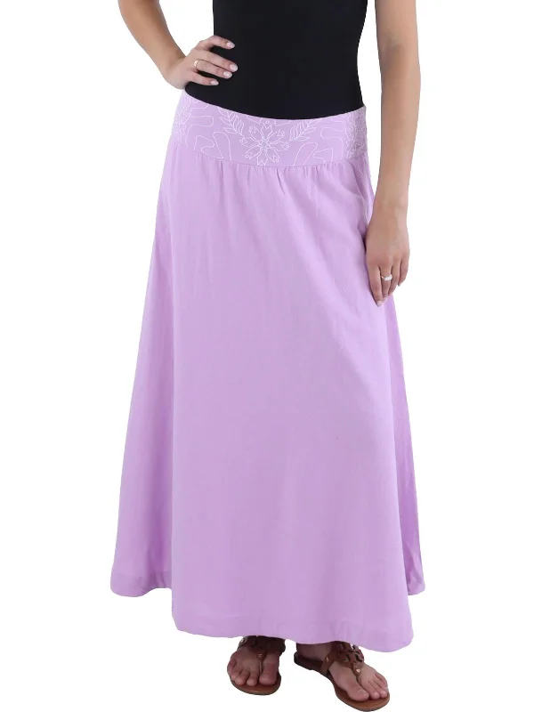 Womens Embroidered Long Maxi Skirt