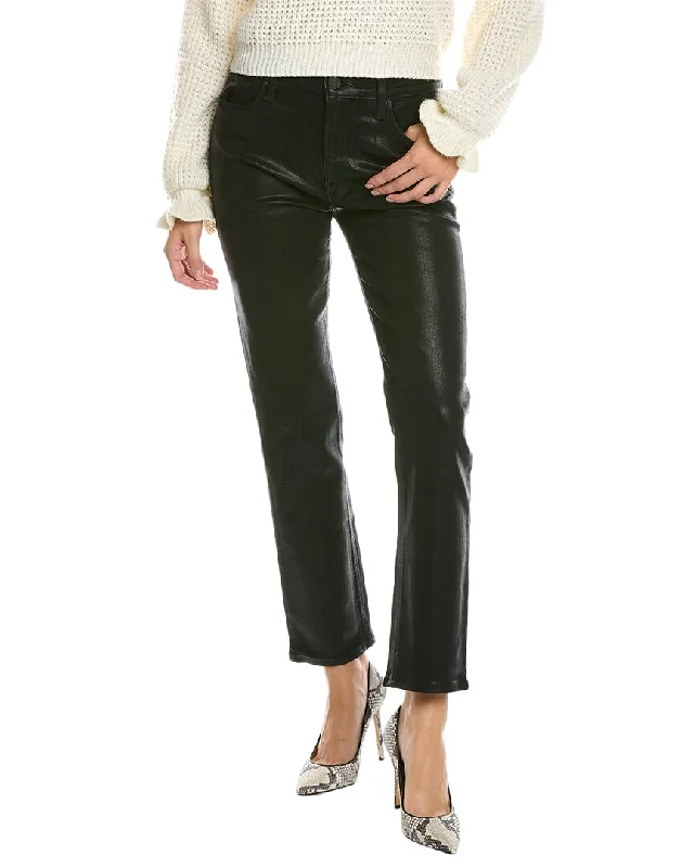 HUDSON Jeans Coated Black High-Rise Straight Ankle Jean