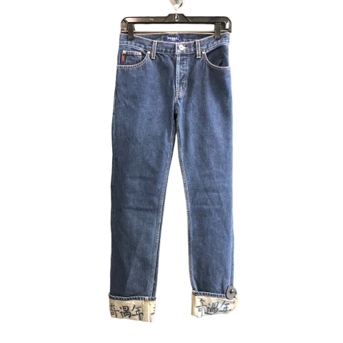 Jeans Straight By Guess In Blue Denim, Size: 0