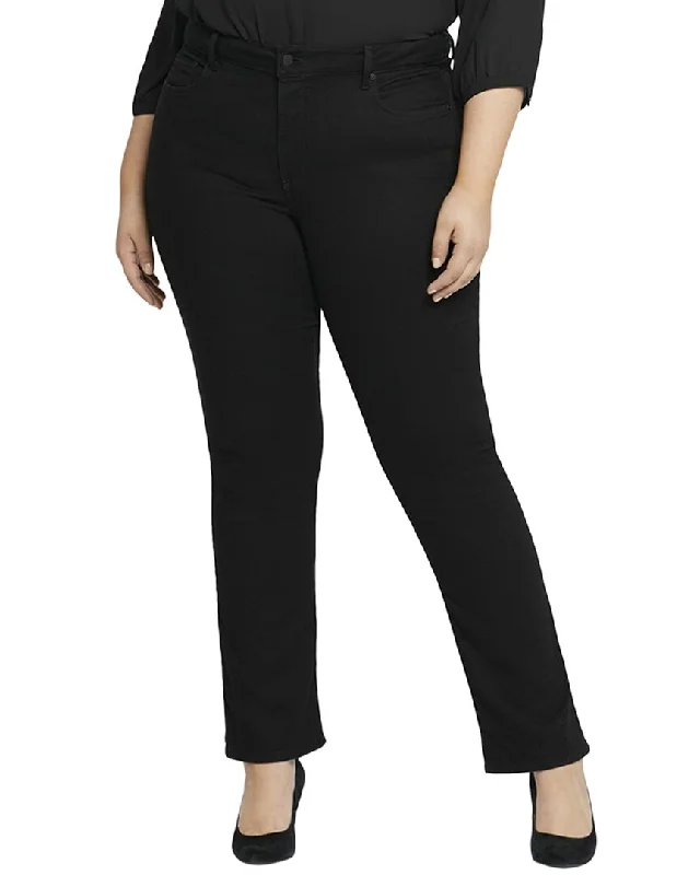 NYDJ Plus Marilyn Black Straight Leg Jean