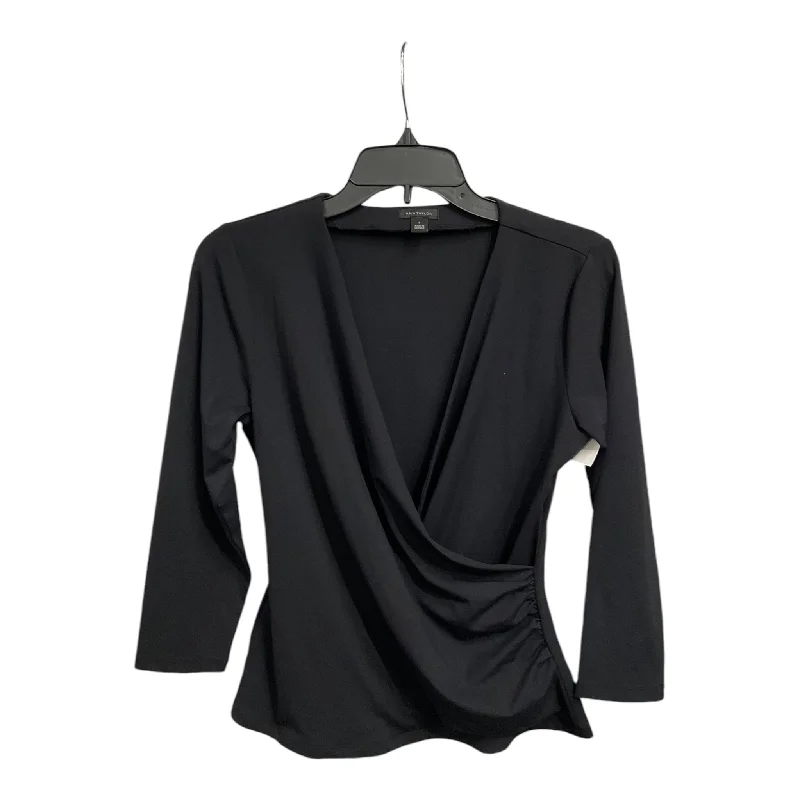 Top Long Sleeve By Ann Taylor In Black, Size: S