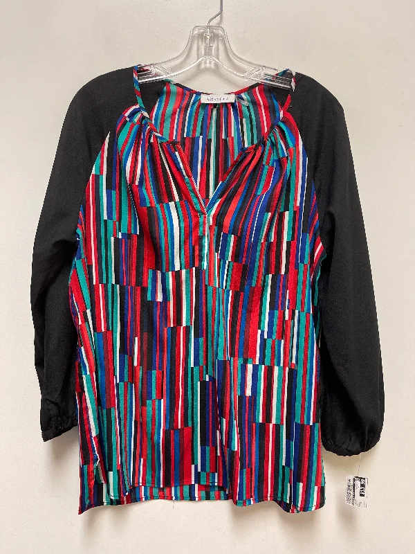 Top Long Sleeve By Calvin Klein In Multi-colored, Size: M