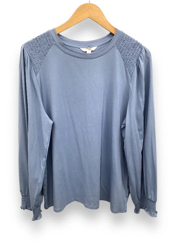 Top Long Sleeve By Lc Lauren Conrad In Blue, Size: Xl