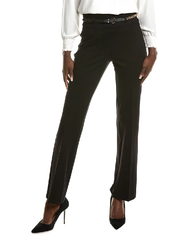 Anne Klein High-Rise Pull-On Chain Belt Trouser