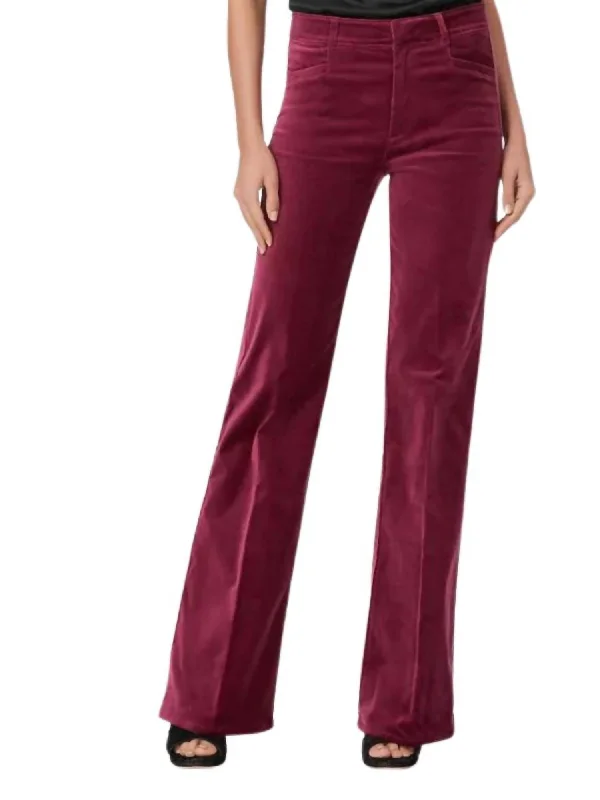 Clean Front Leenah Trouser In Berry Jam