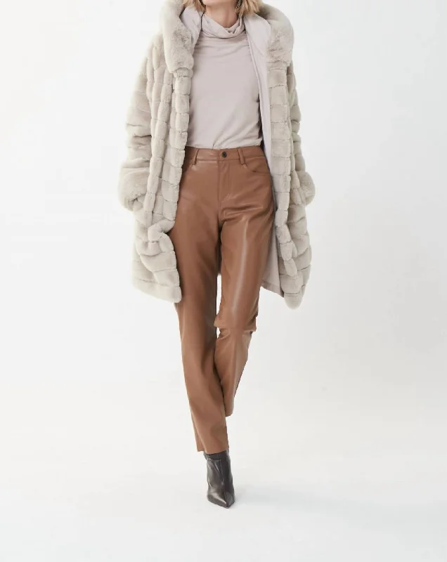 Faux Leather Pant In Nutmeg