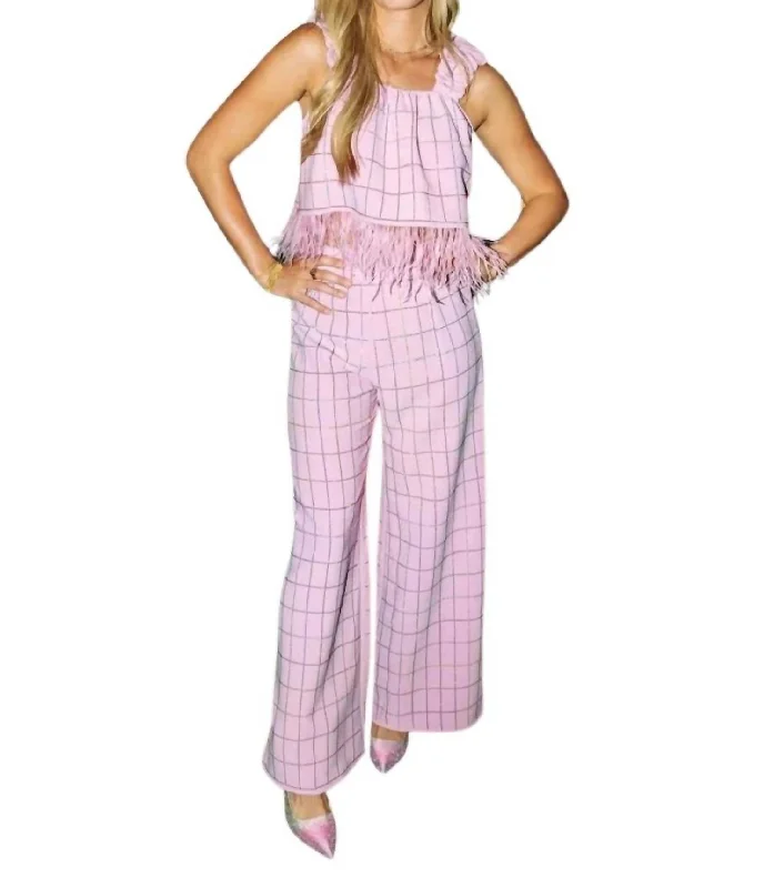 Plaid Pant In Pink