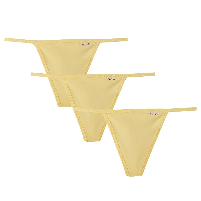 3-Pack Yellow Cotton V string