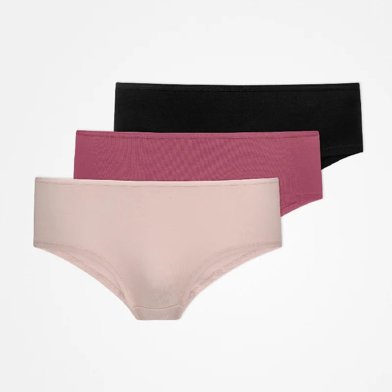 Hipster Panties | Mix (Apricot/Mauve/Schwarz)