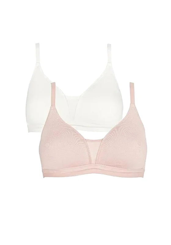 Royce Posie Comfort 2 Pack T-Shirt Bras, Blush Ivory