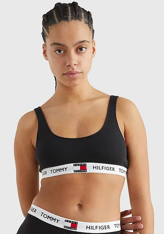 Tommy Hilfiger Womens 85 Stretch Cotton Bralette, Black