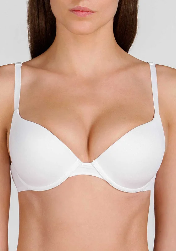 Wonderbra Invisible Plunge T-Shirt Bra, White