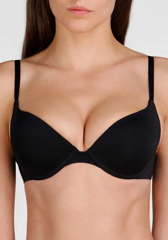 Wonderbra Invisible Plunge T-Shirt Bra, Black