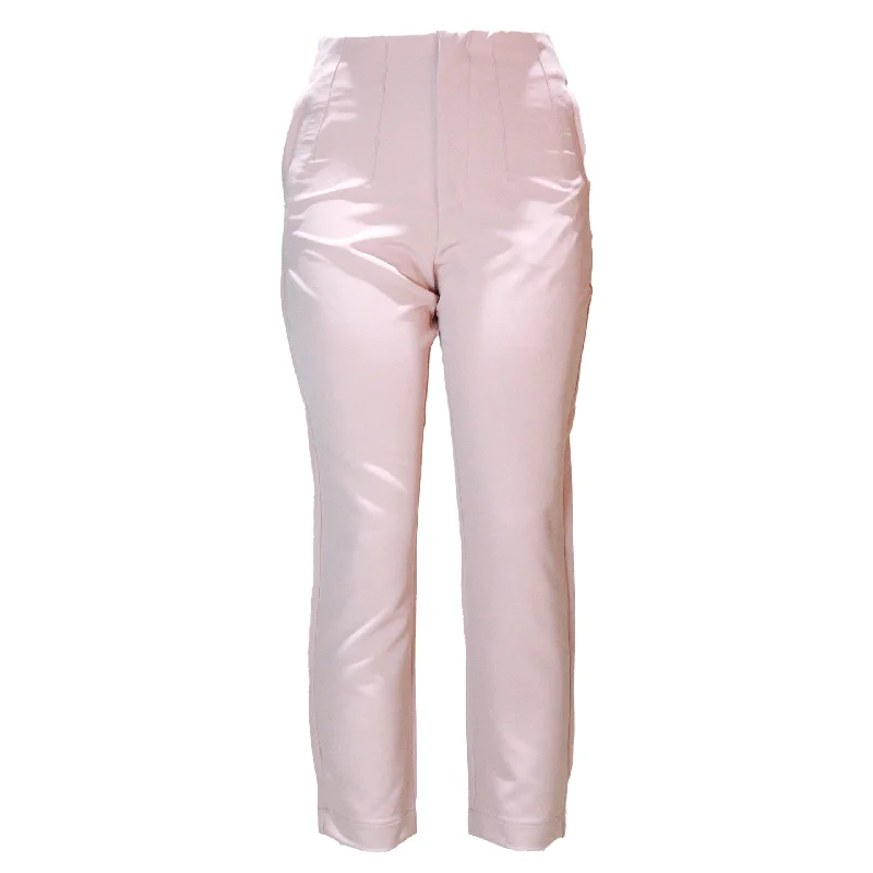 Pink Straight Leg Single Button Trouser