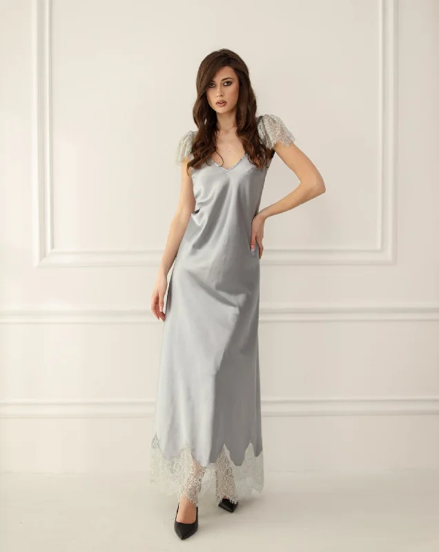 Latifa Long Silk Nightgown